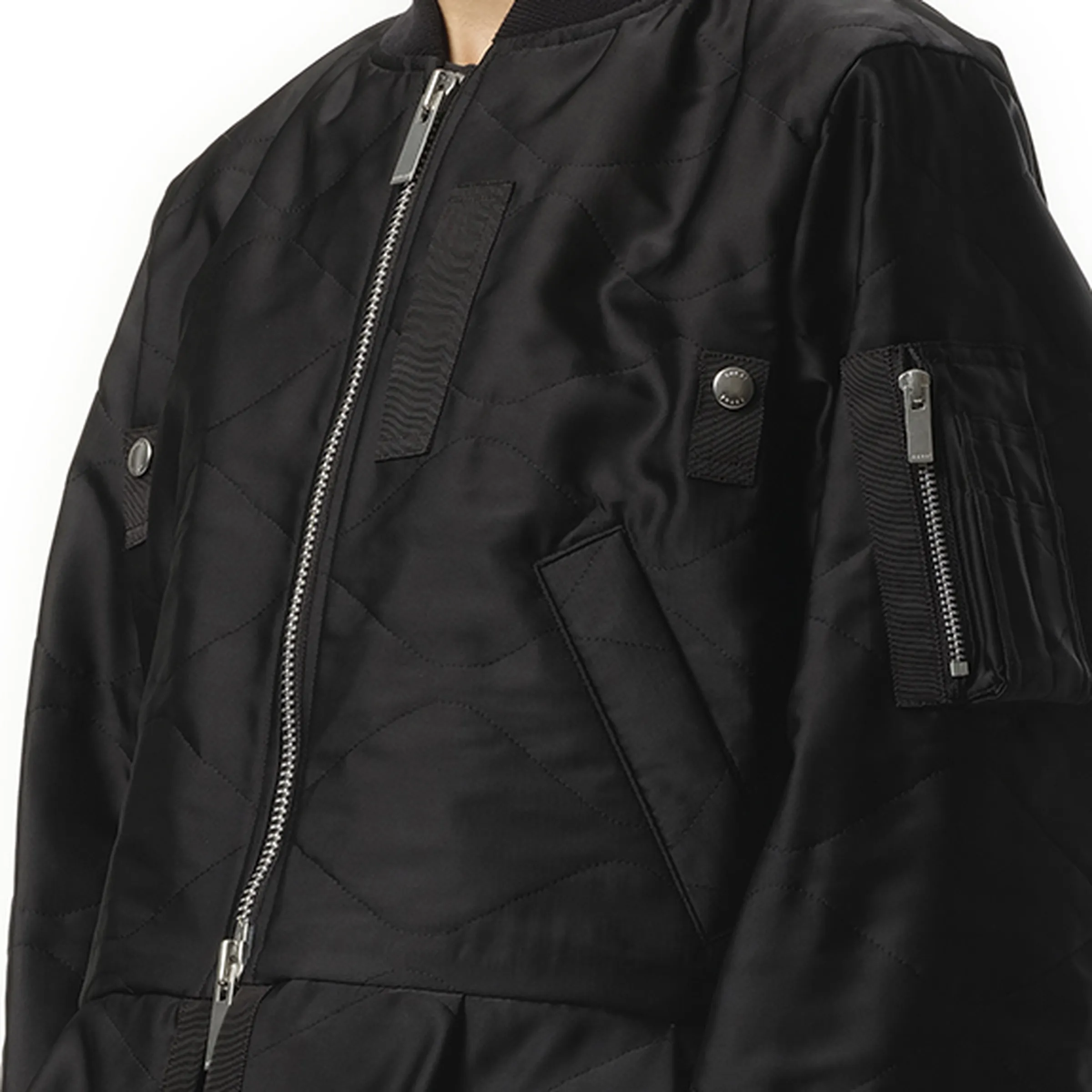 Quilted Satin Blouson in Black sold by MARAIS product image thumbnail 3