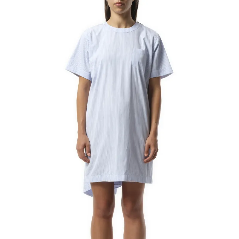 Poplin Dress in Light Blue Stripe sold by MARAIS