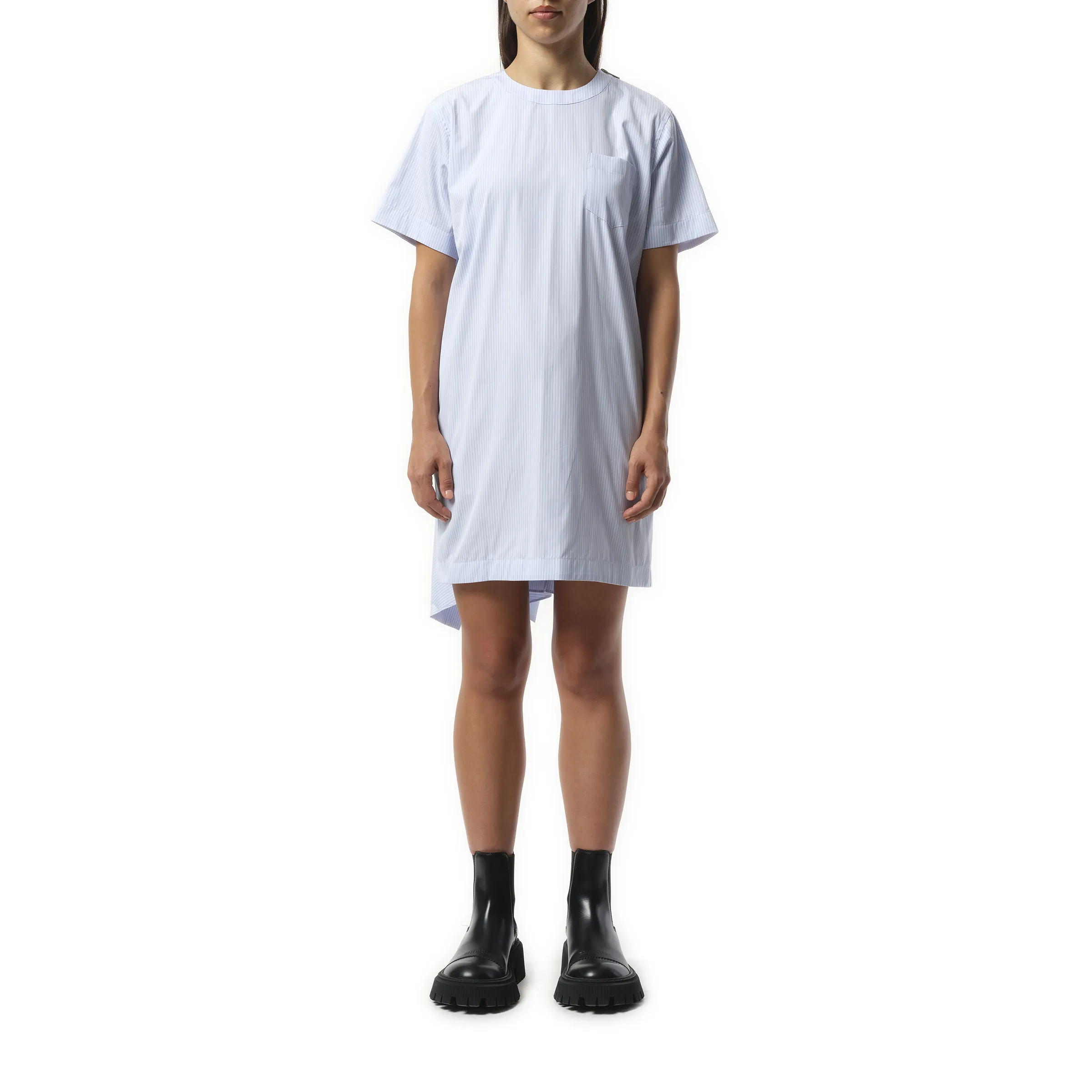 Poplin Dress in Light Blue Stripe sold by MARAIS product image thumbnail 4