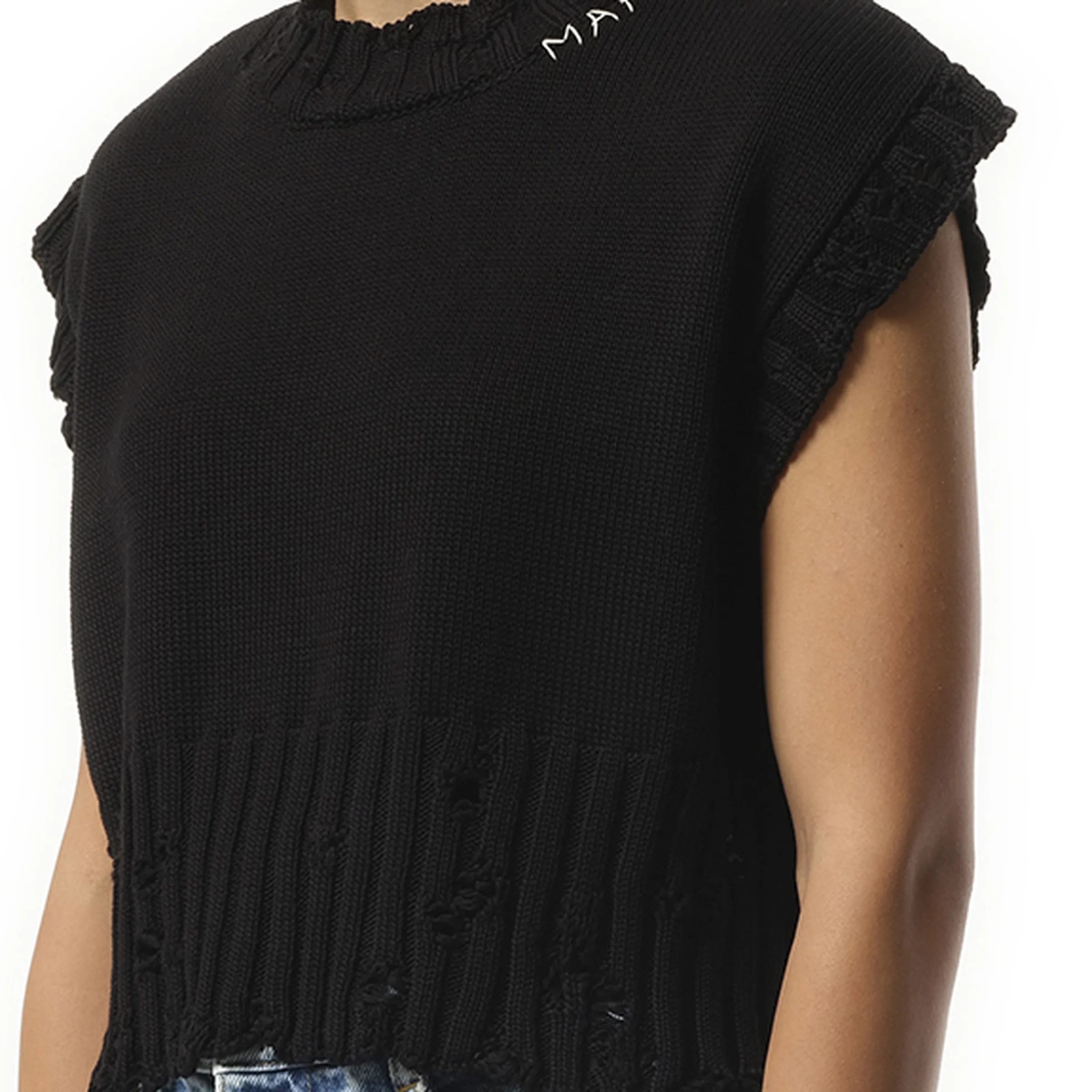Sleeveless Boxy Sweater in Black sold by MARAIS product image thumbnail 3
