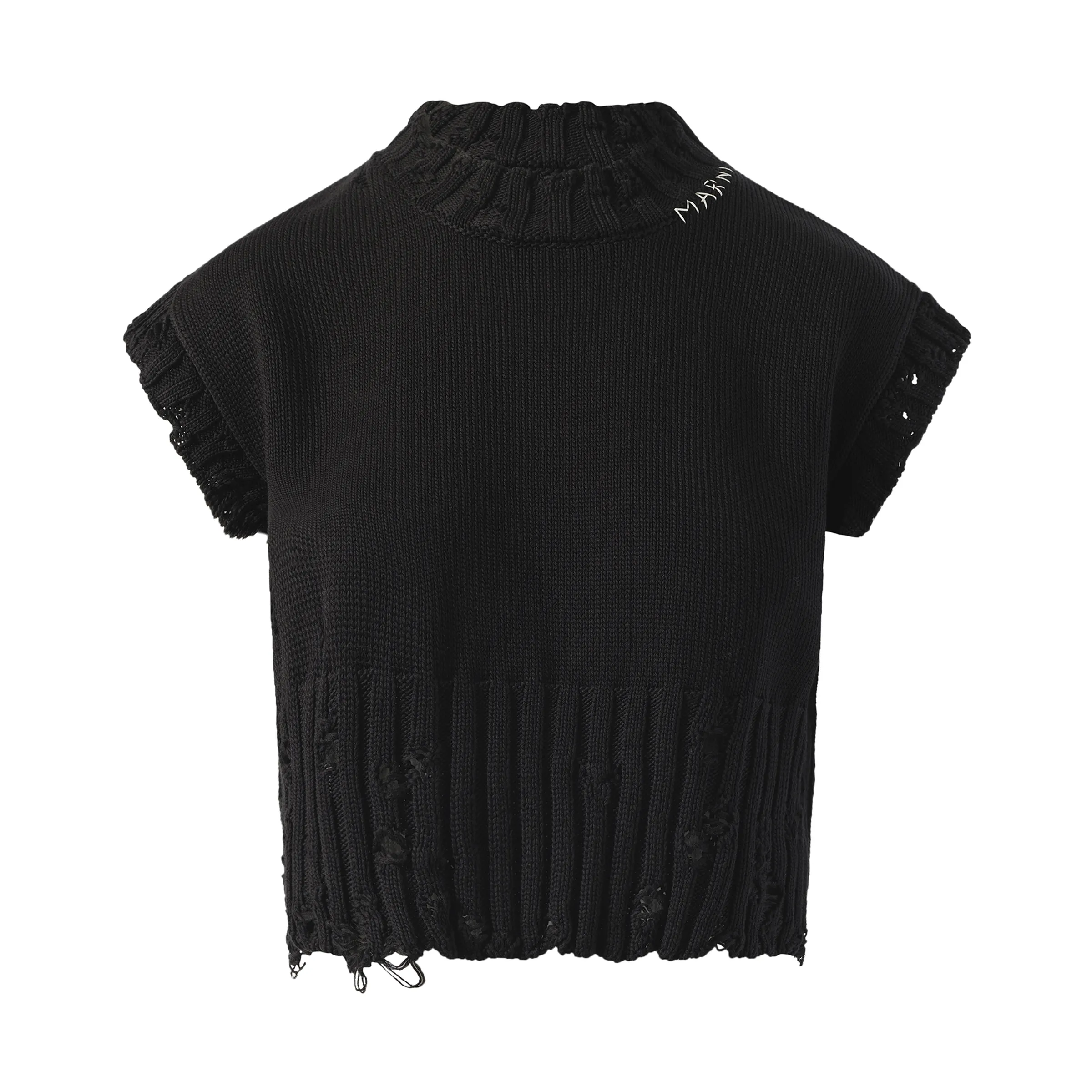 Sleeveless Boxy Sweater in Black sold by MARAIS product image thumbnail 2