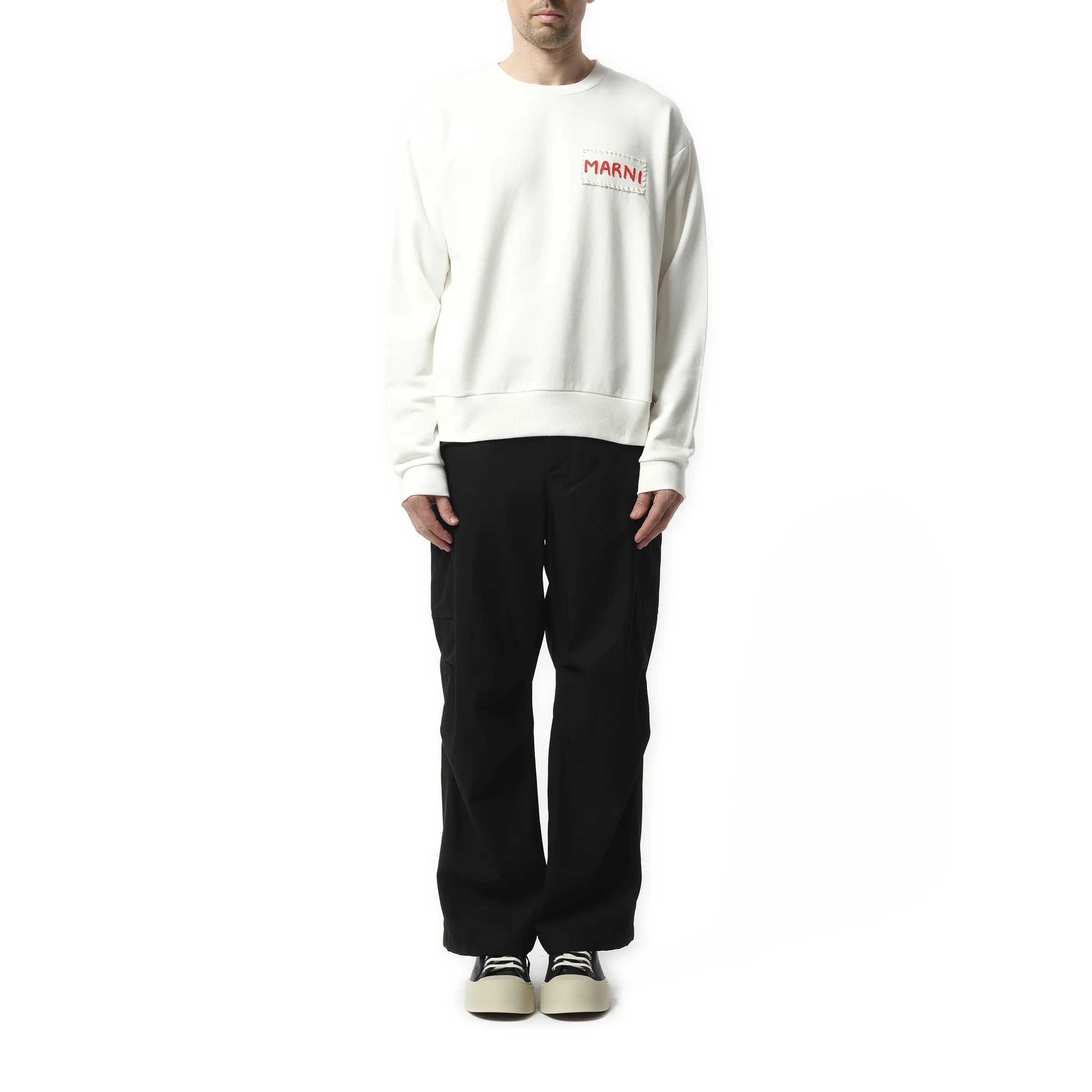 Logo Patch Sweatshirt in Natural White sold by MARAIS product image thumbnail 4