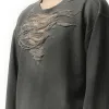 Runway Distressed Chest Sweater in Grey sold by MARAIS