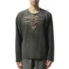 Runway Distressed Chest Sweater in Grey sold by MARAIS