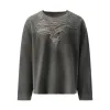 Runway Distressed Chest Sweater in Grey sold by MARAIS