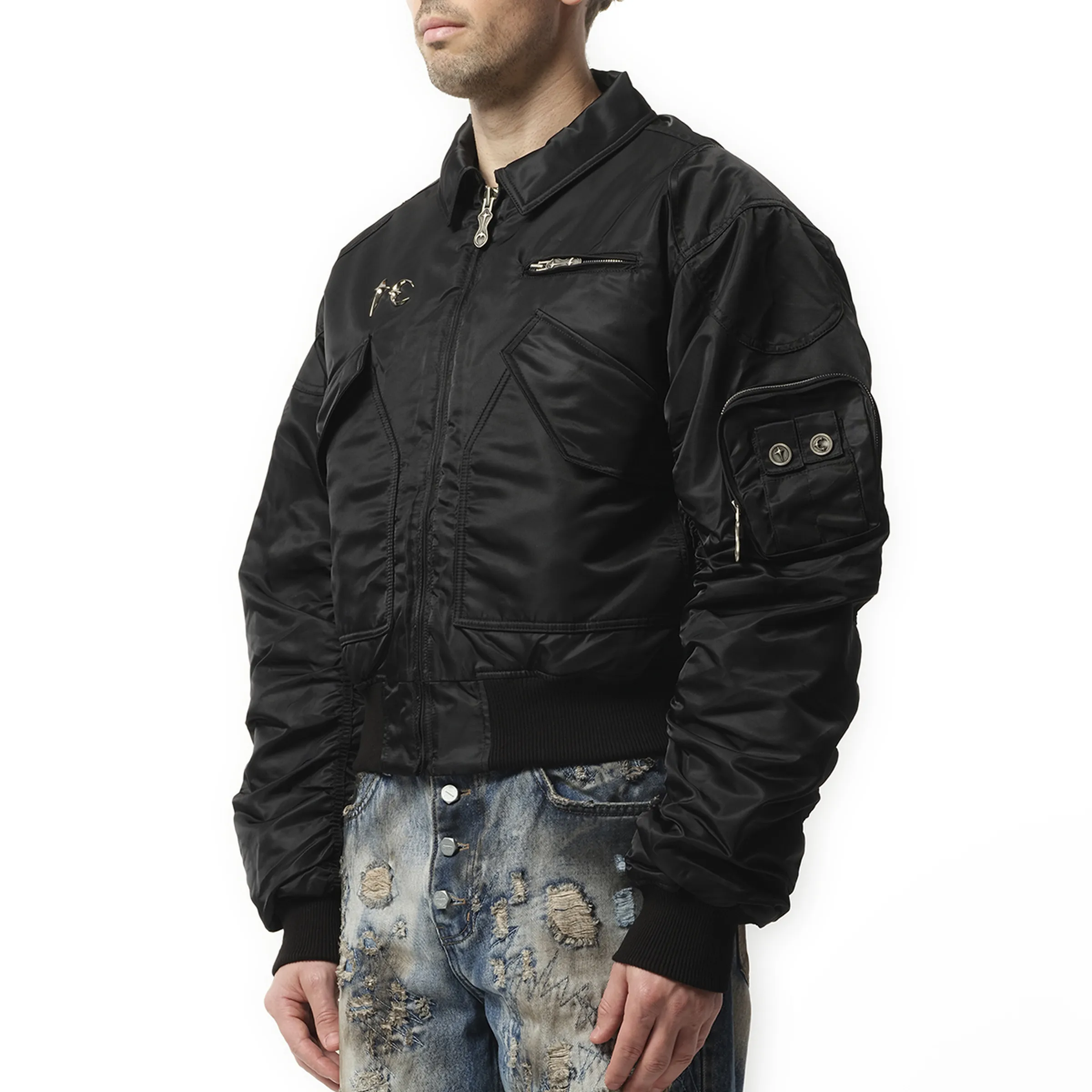 a wingless bird Jacket in Black sold by MARAIS product image thumbnail 5