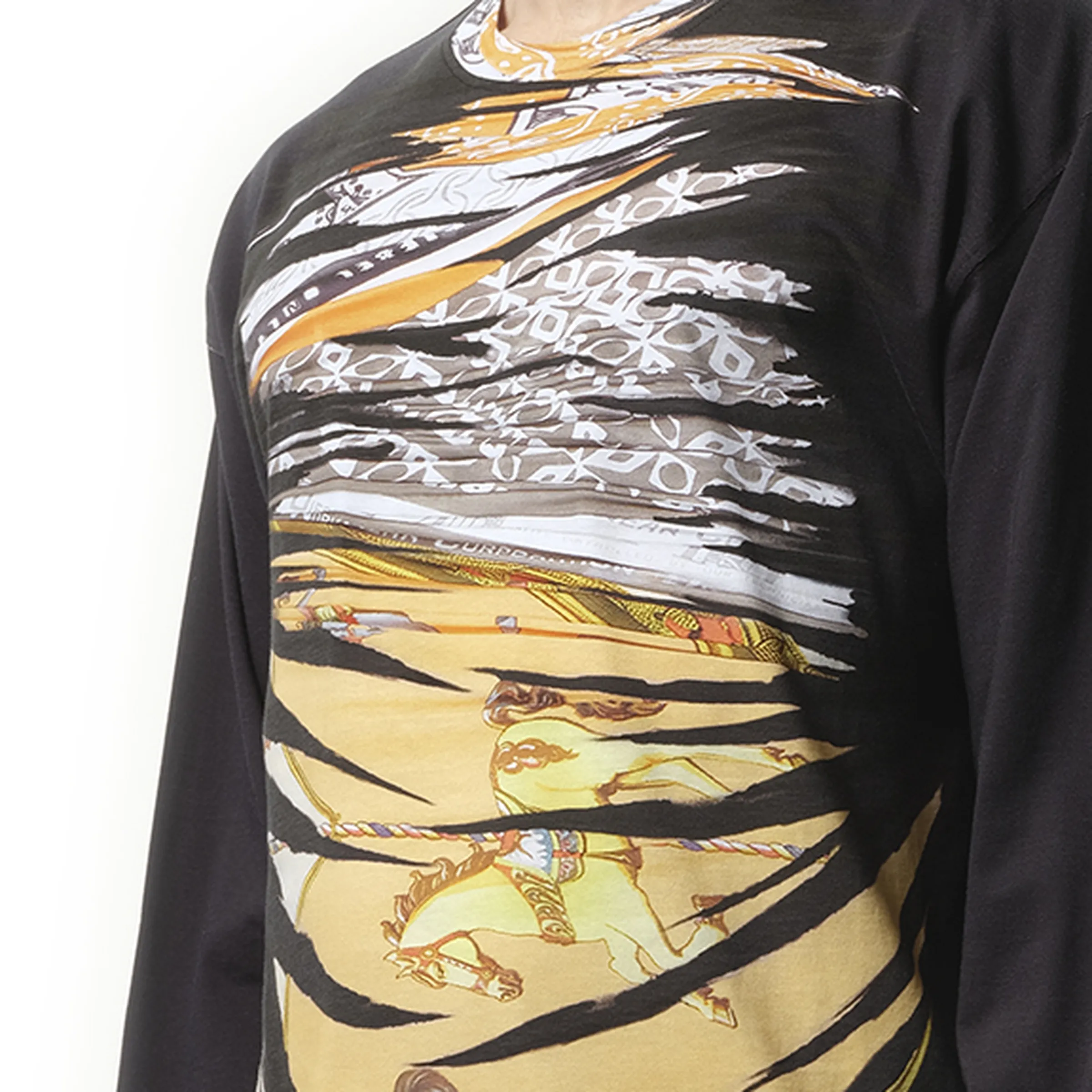 Collage Print Long Sleeve T-Shirt in Multicolour sold by MARAIS product image thumbnail 3