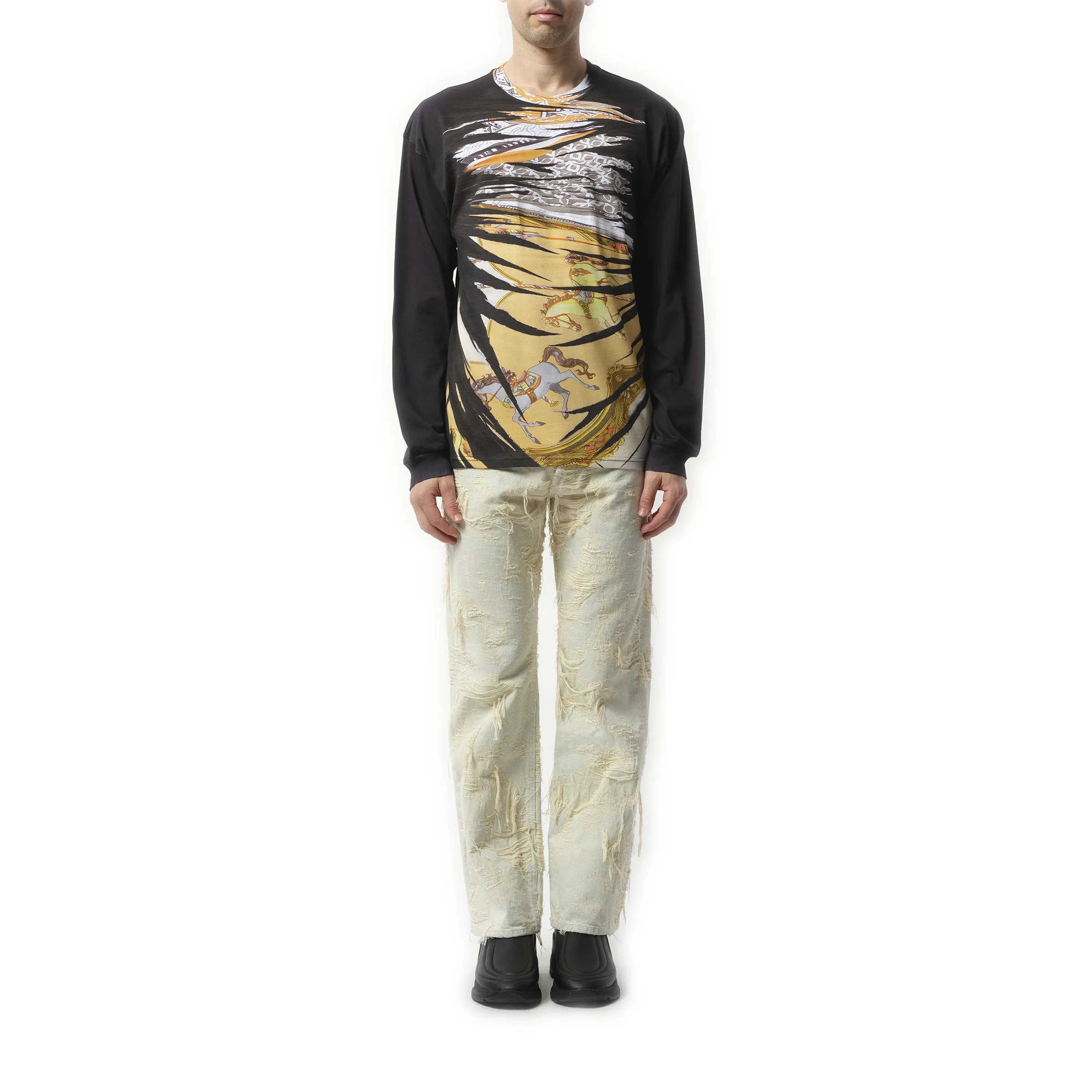 Collage Print Long Sleeve T-Shirt in Multicolour sold by MARAIS product image thumbnail 4