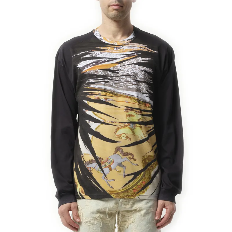 Collage Print Long Sleeve T-Shirt in Multicolour sold by MARAIS