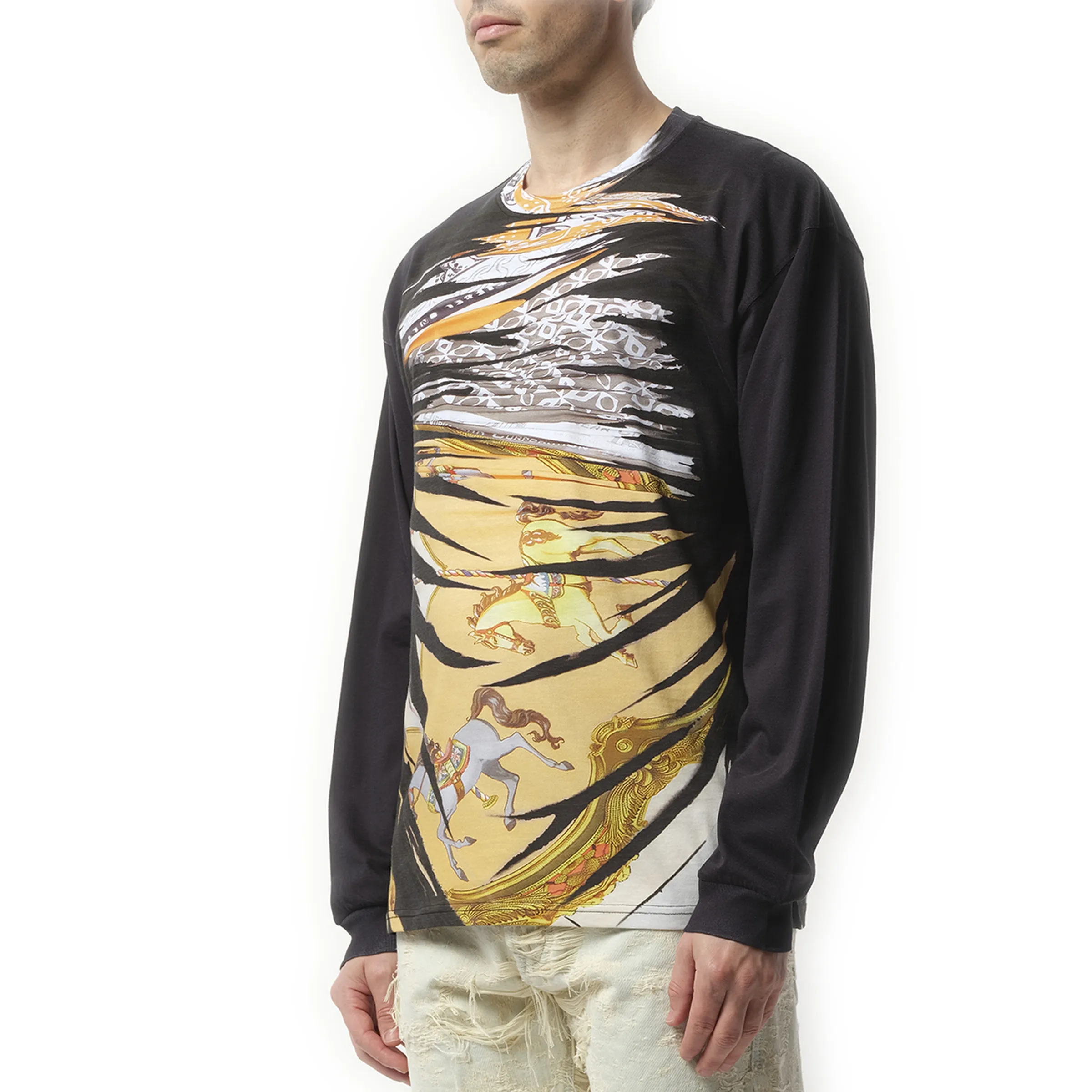 Collage Print Long Sleeve T-Shirt in Multicolour sold by MARAIS product image thumbnail 5