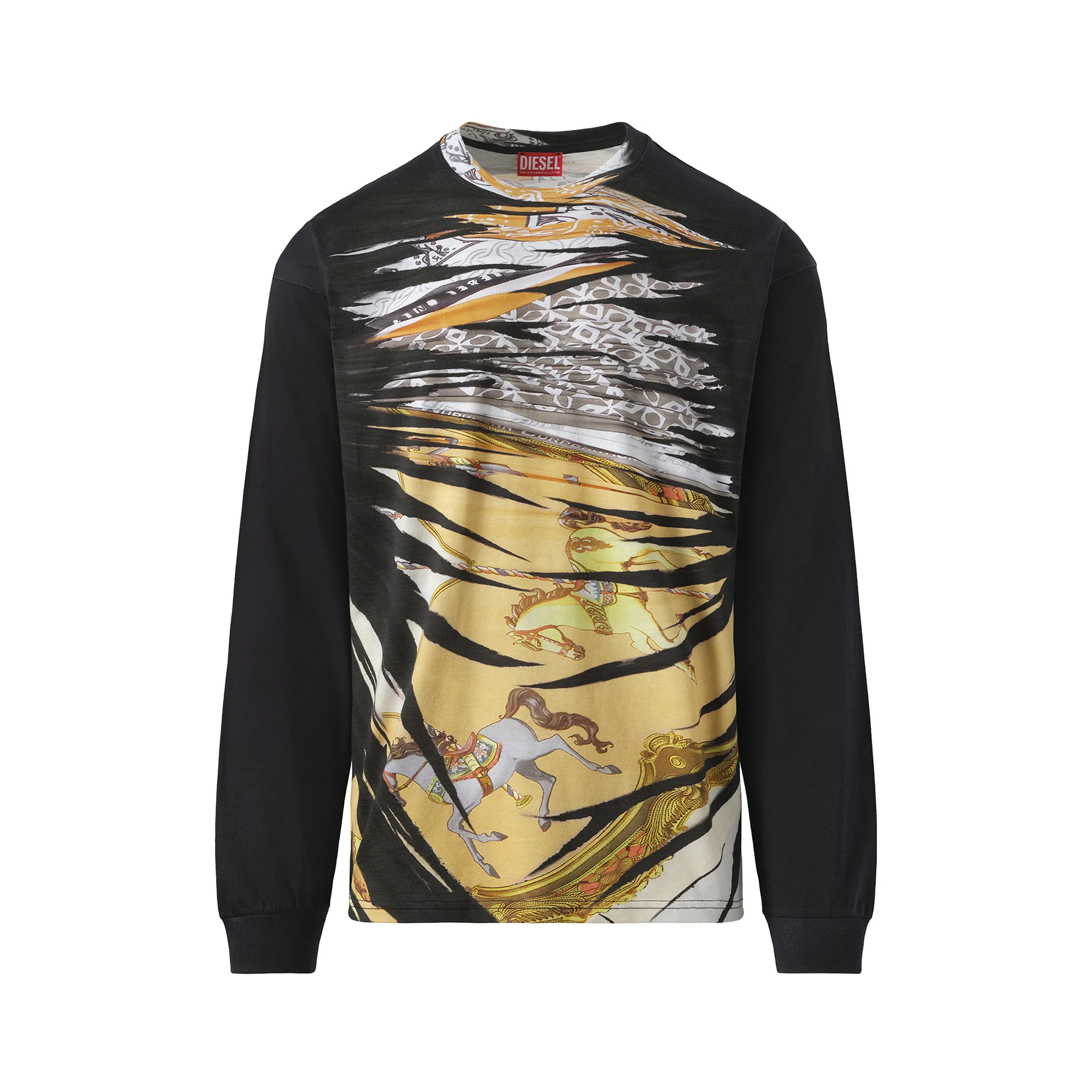 Collage Print Long Sleeve T-Shirt in Multicolour sold by MARAIS product image thumbnail 2