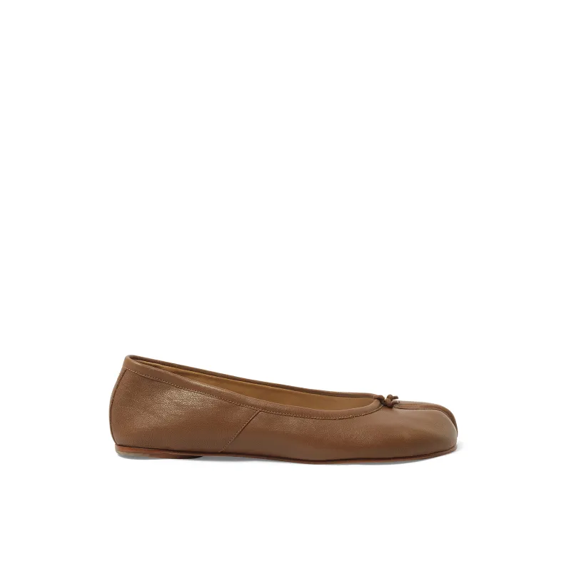 Tabi Flat Ballerina in Major Brown sold by MARAIS