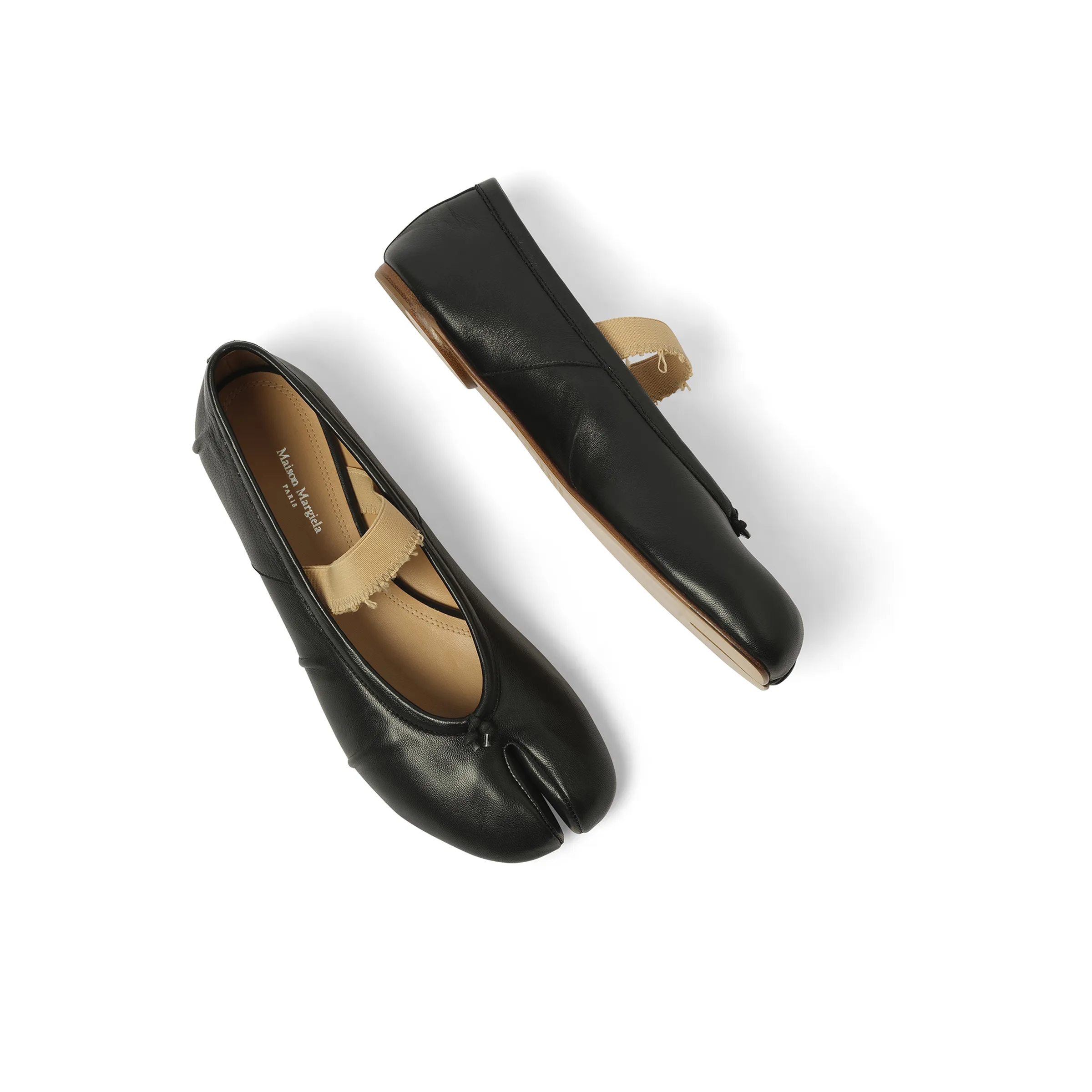 Tabi Ballerina Flat Elastic Band in Black/Nude sold by MARAIS product image thumbnail 4