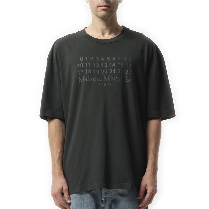 Number Logo T-Shirt in Washed Black made by Maison Margiela