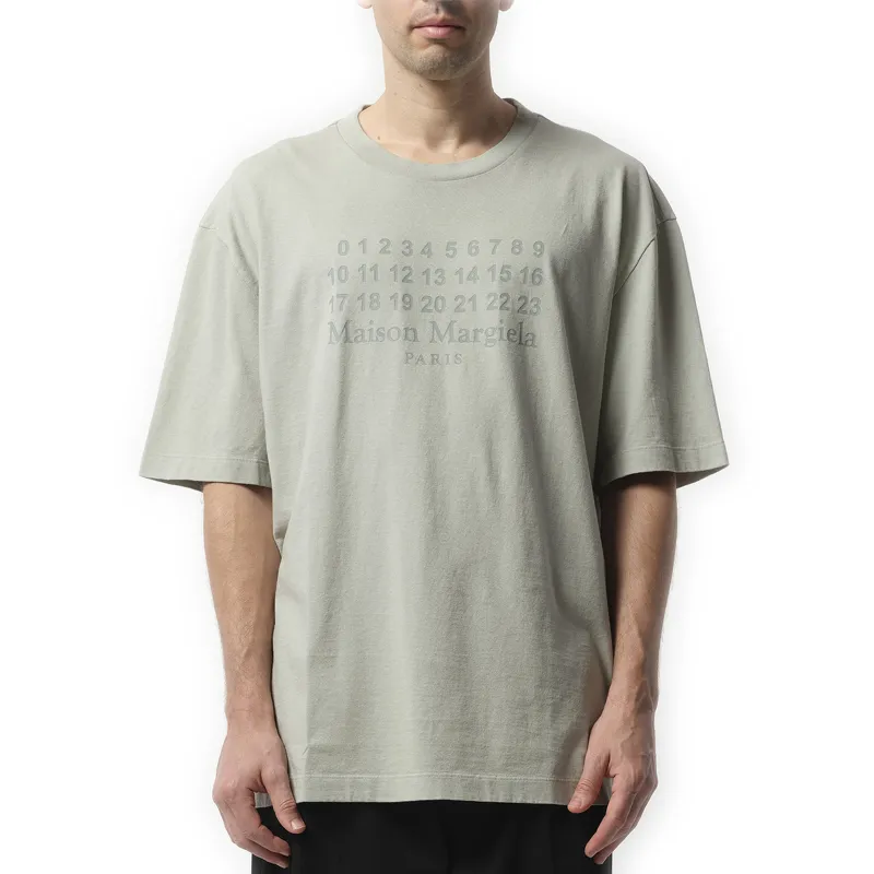 Number Logo T-Shirt in Grey made by Maison Margiela