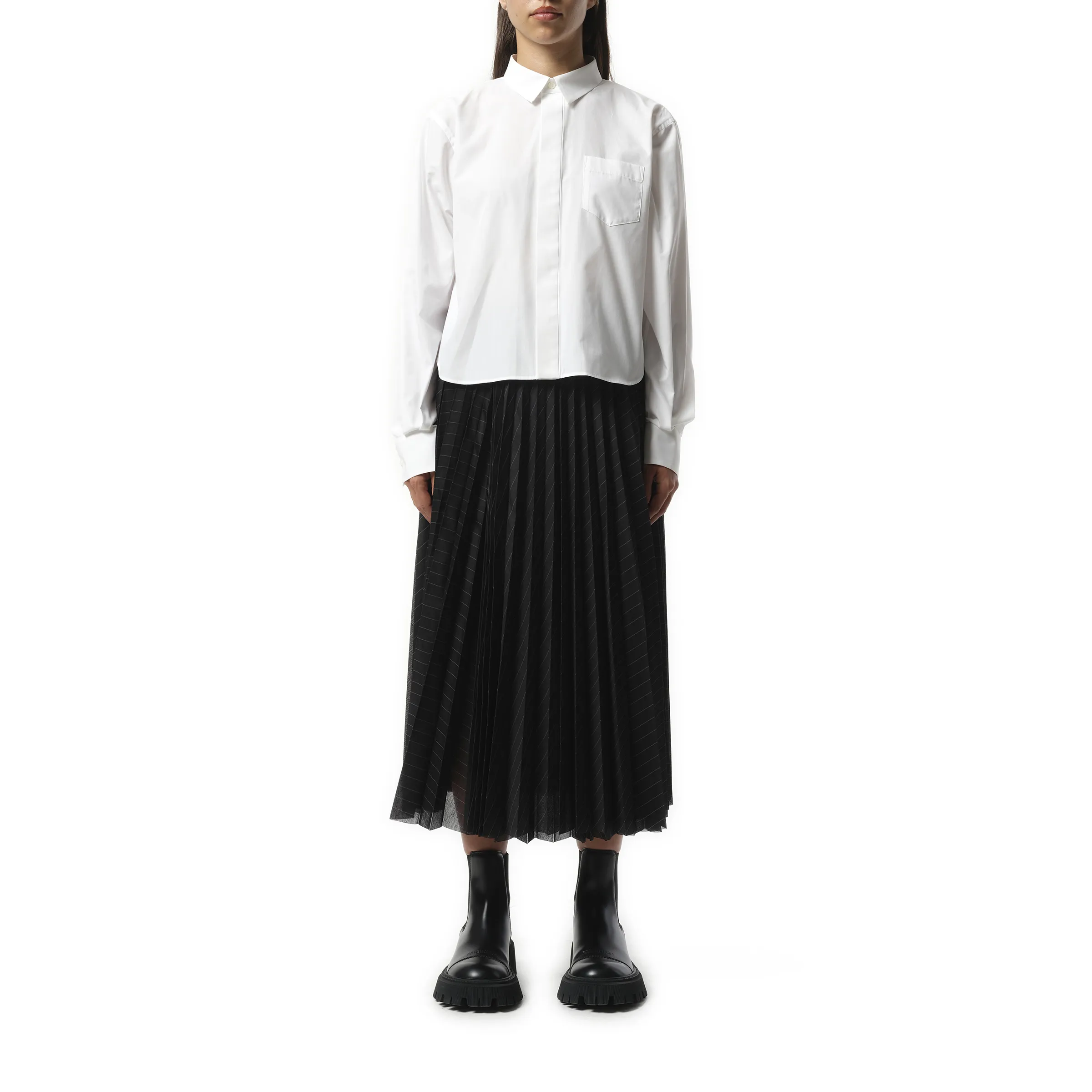 Poplin Flap Shirt in Off White sold by MARAIS product image thumbnail 4