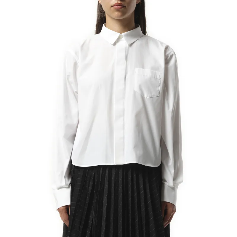 Poplin Flap Shirt in Off White made by MARAIS