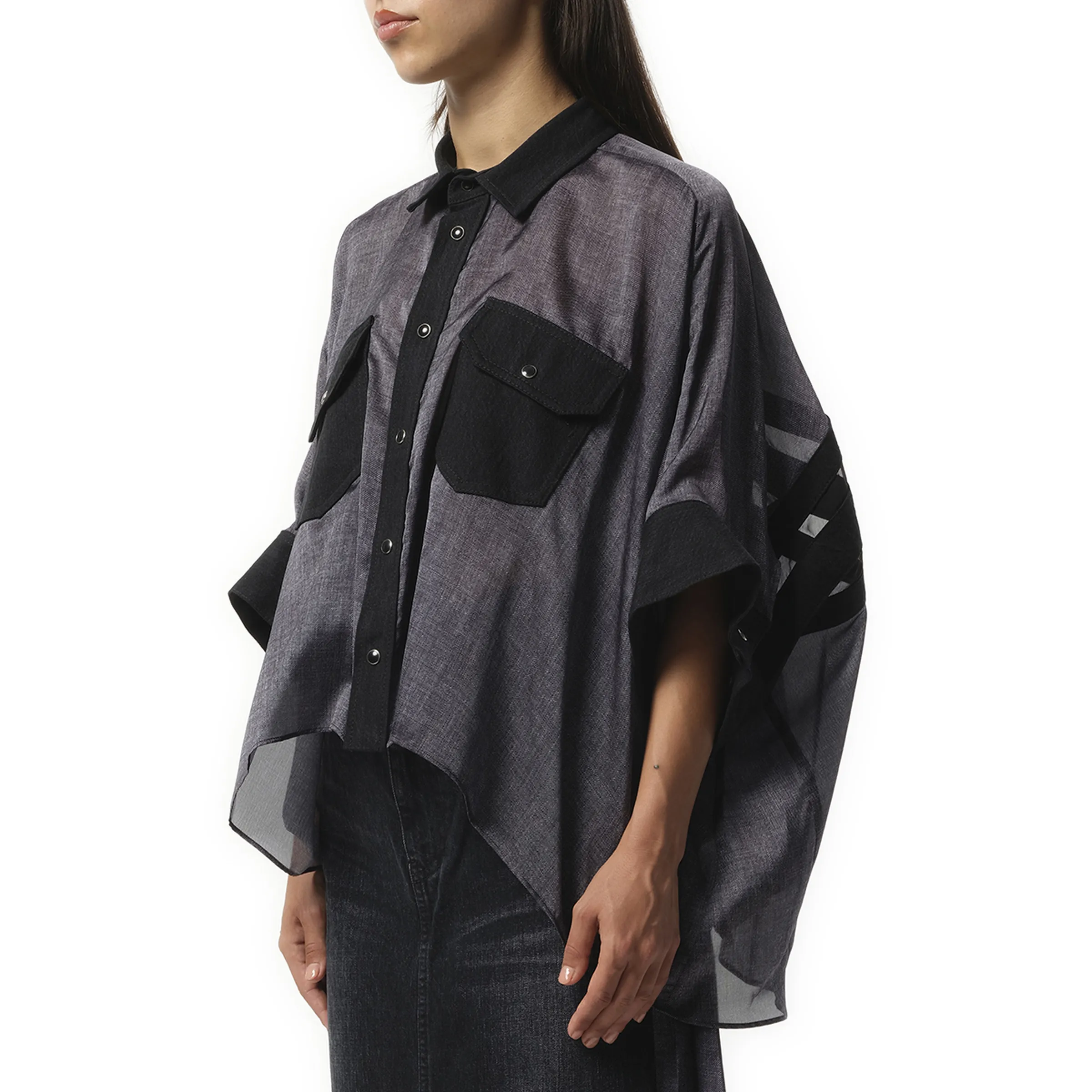 Denim Print Shirt in Black sold by MARAIS product image thumbnail 5