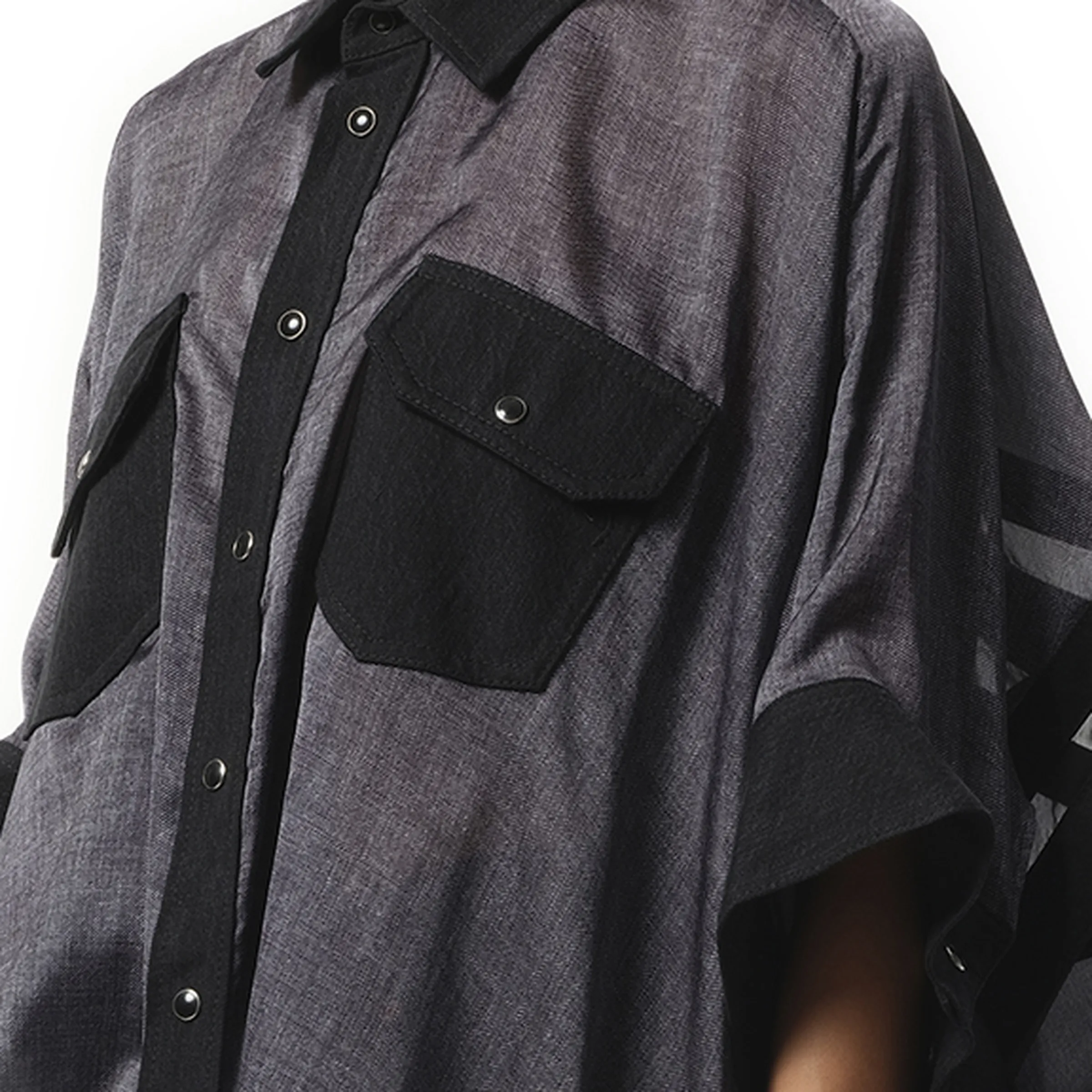 Denim Print Shirt in Black sold by MARAIS product image thumbnail 3
