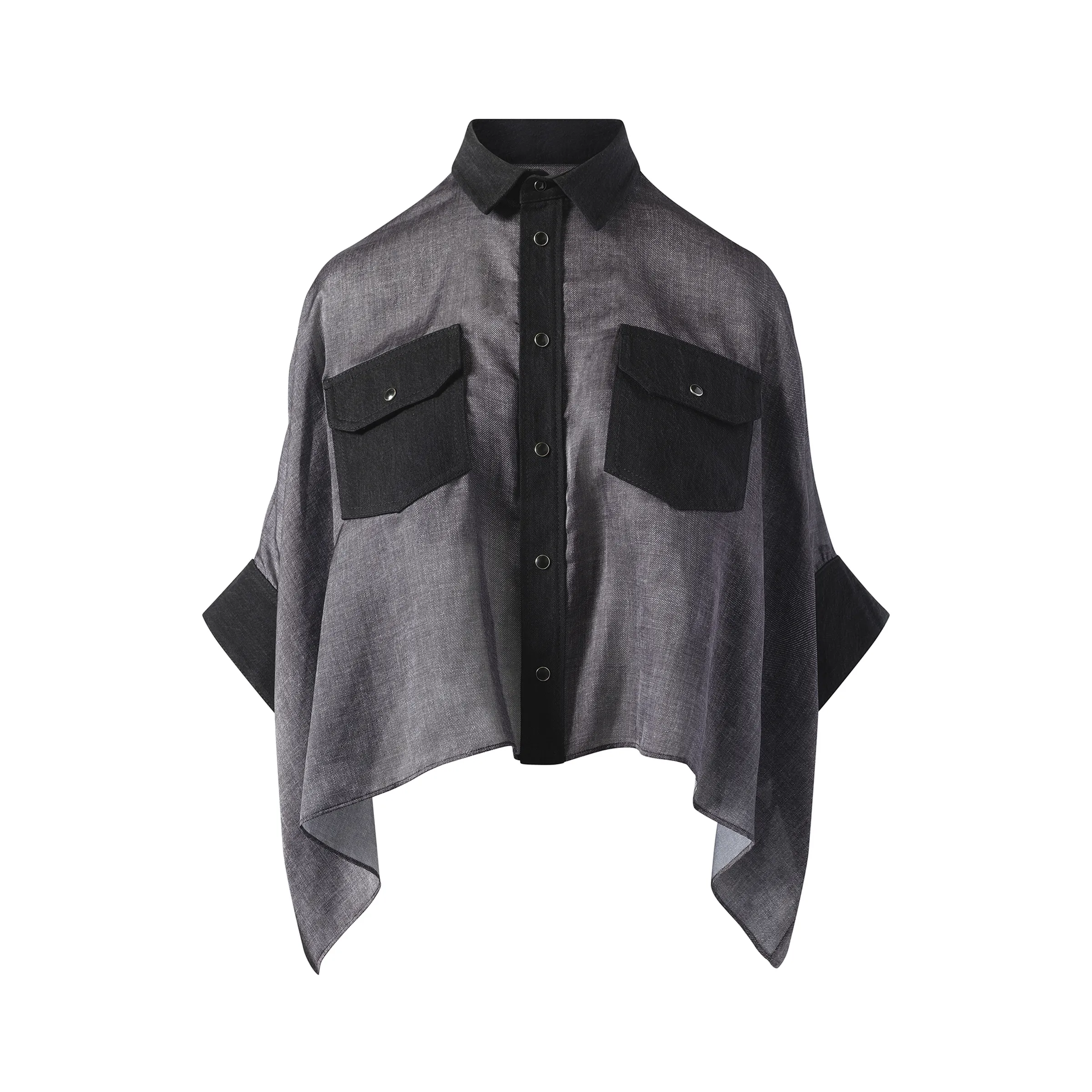 Denim Print Shirt in Black sold by MARAIS product image thumbnail 2
