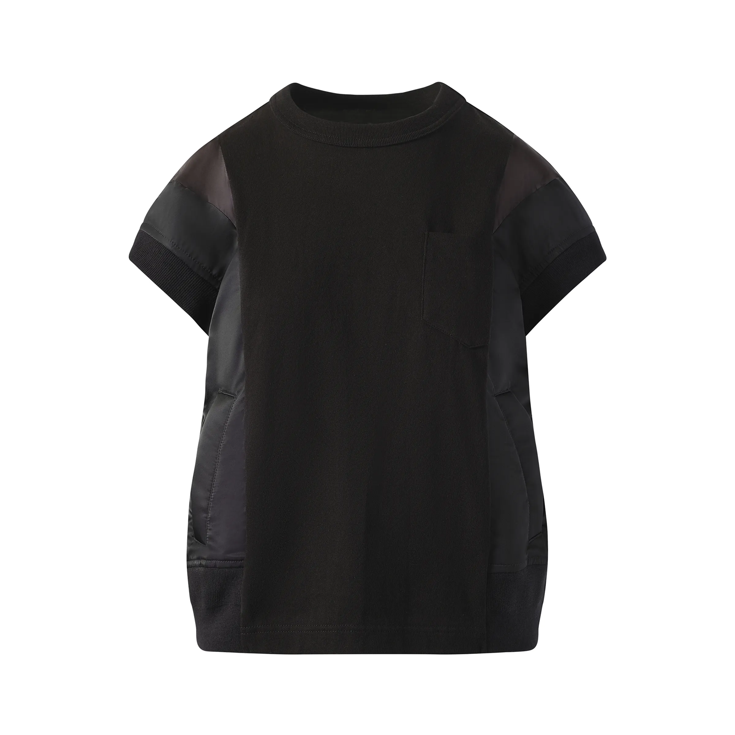 Nylon Twill Cotton Jersey T-Shirt in Black sold by MARAIS product image thumbnail 2