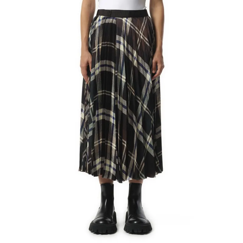 Plaid Print Skirt in Green/Brown sold by MARAIS