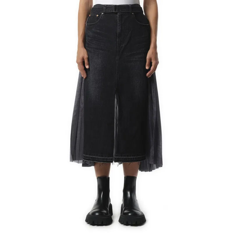 Denim Skirt in Black sold by MARAIS