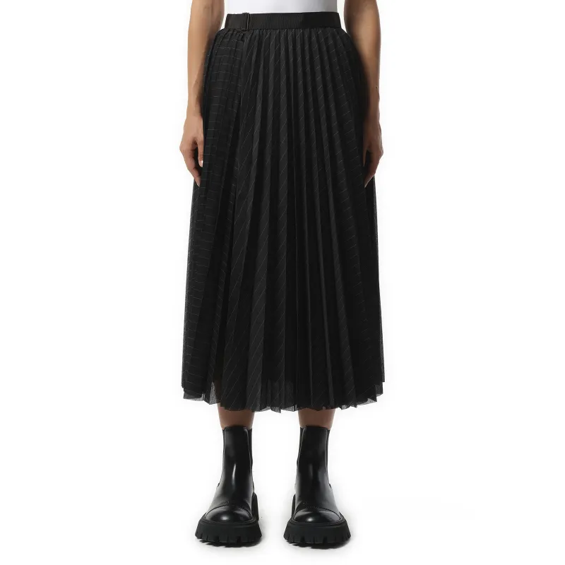Spun Organza Skirt in Black Stripe sold by MARAIS