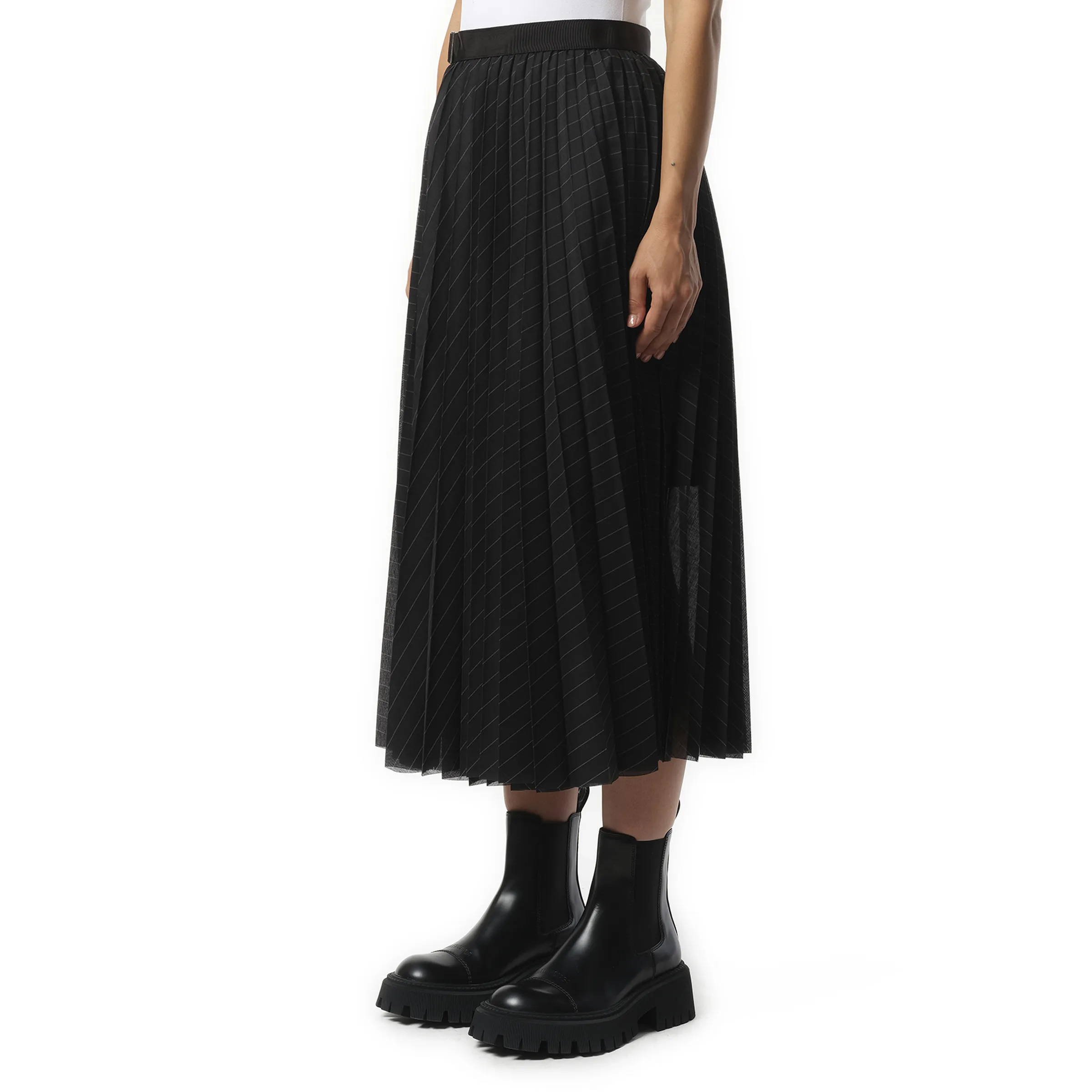 Spun Organza Skirt in Black Stripe sold by MARAIS product image thumbnail 5