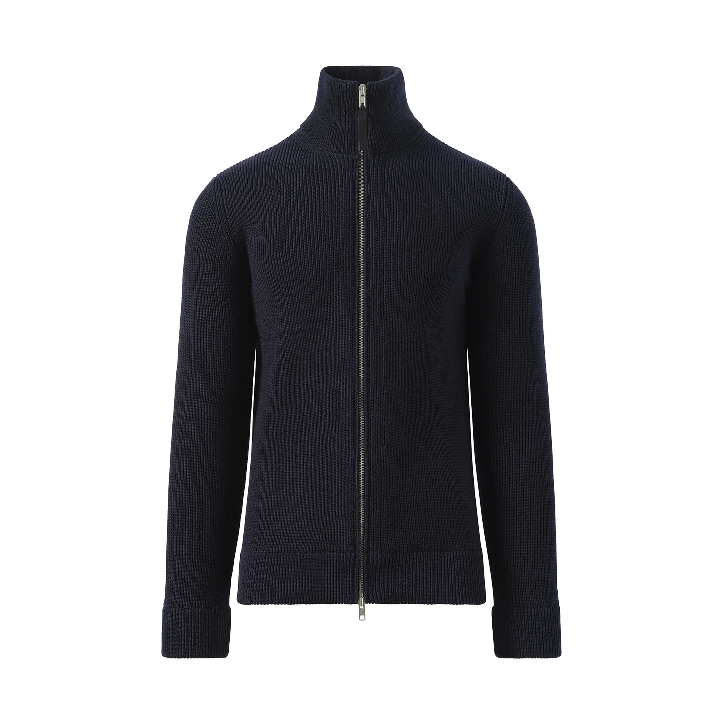 English Rib Zip Cardigan in Navy sold by MARAIS product image thumbnail 2