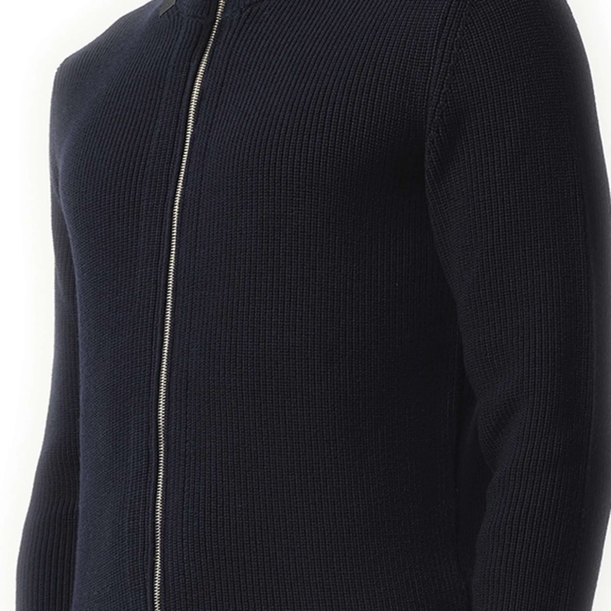 English Rib Zip Cardigan in Navy sold by MARAIS product image thumbnail 3