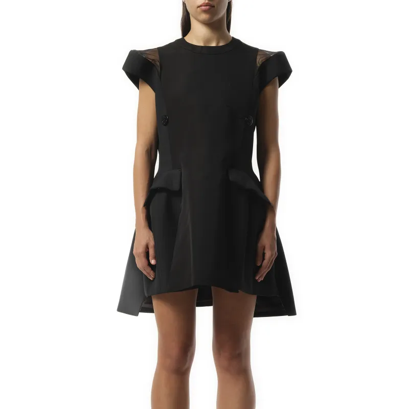 Double-Faced Silk Cotton Dress in Black sold by MARAIS
