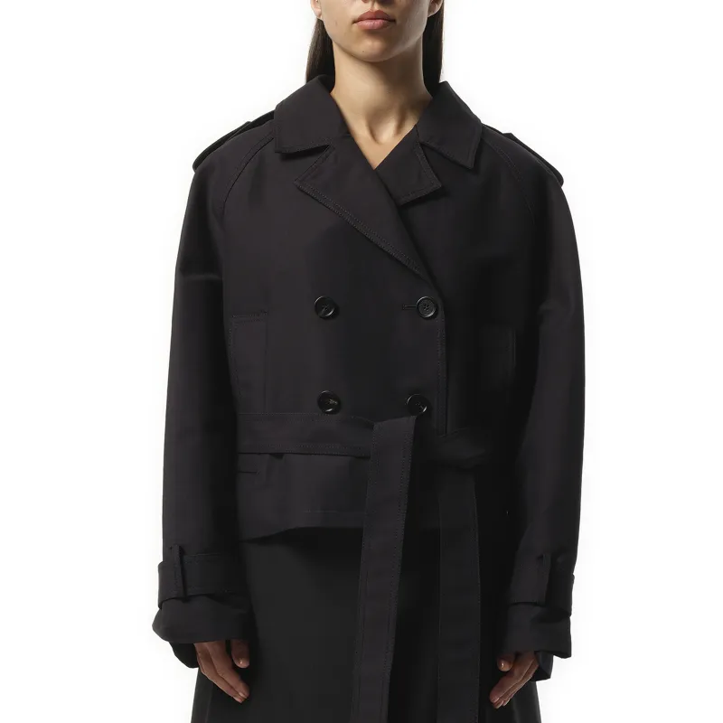 Short Trench Coat in Black sold by MARAIS