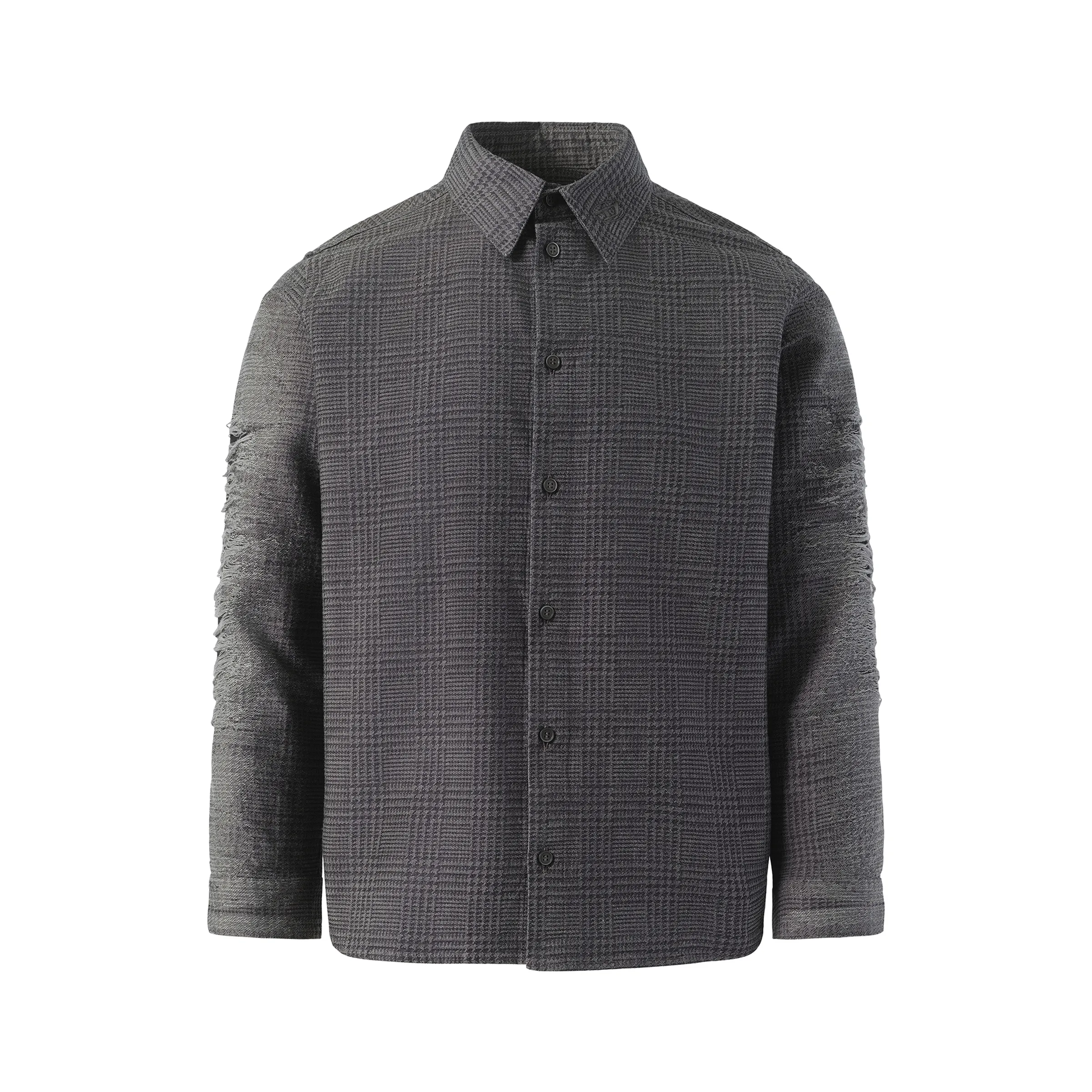 Distressed Sleeve Shirt in Grey sold by MARAIS product image thumbnail 2