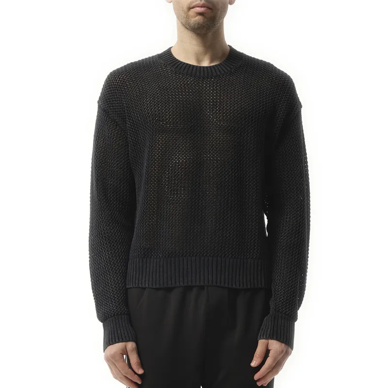 Open Gauge Knit Sweater in Jet Black sold by MARAIS