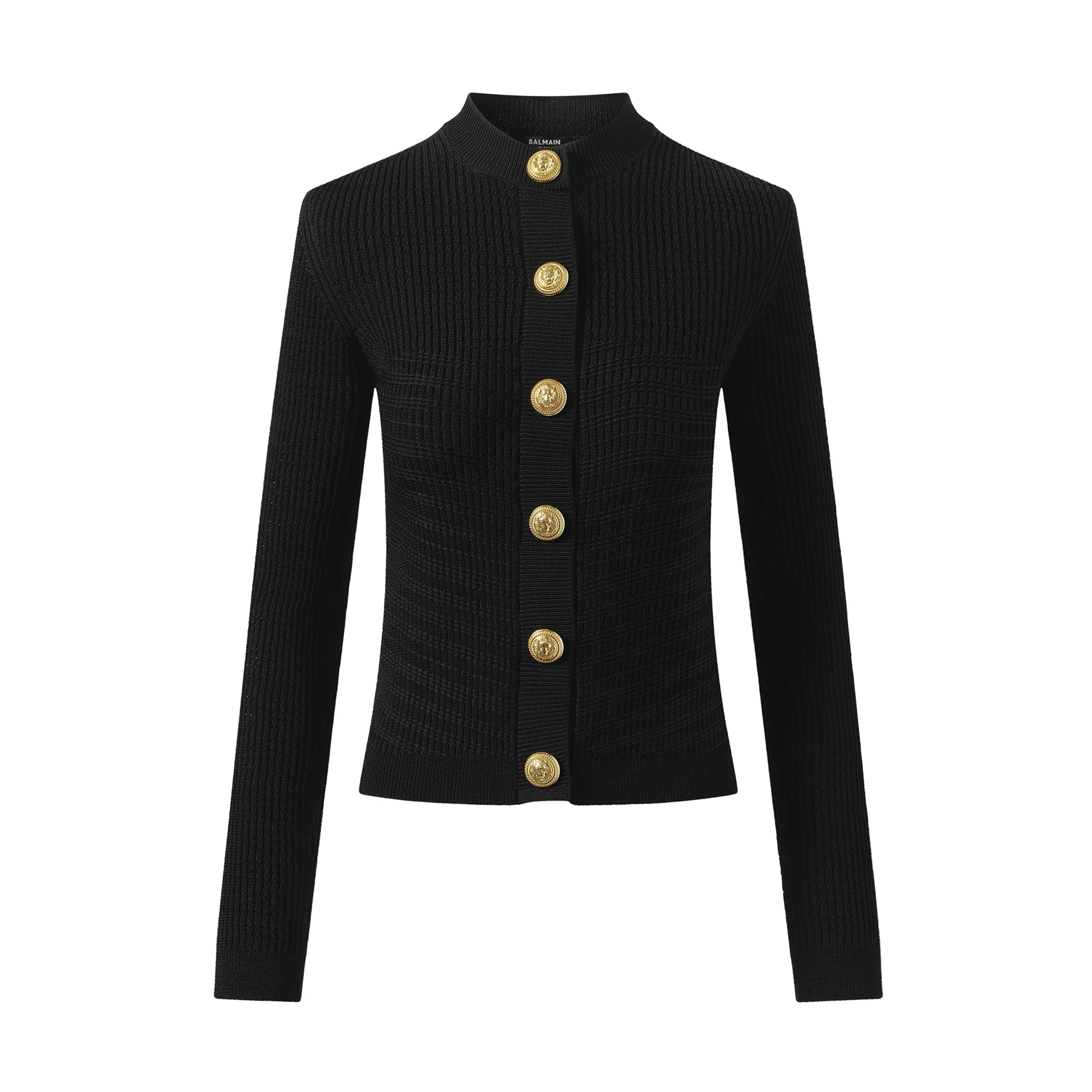 Long Sleeves Buttoned Knit Cardigan in Black sold by MARAIS product image thumbnail 2