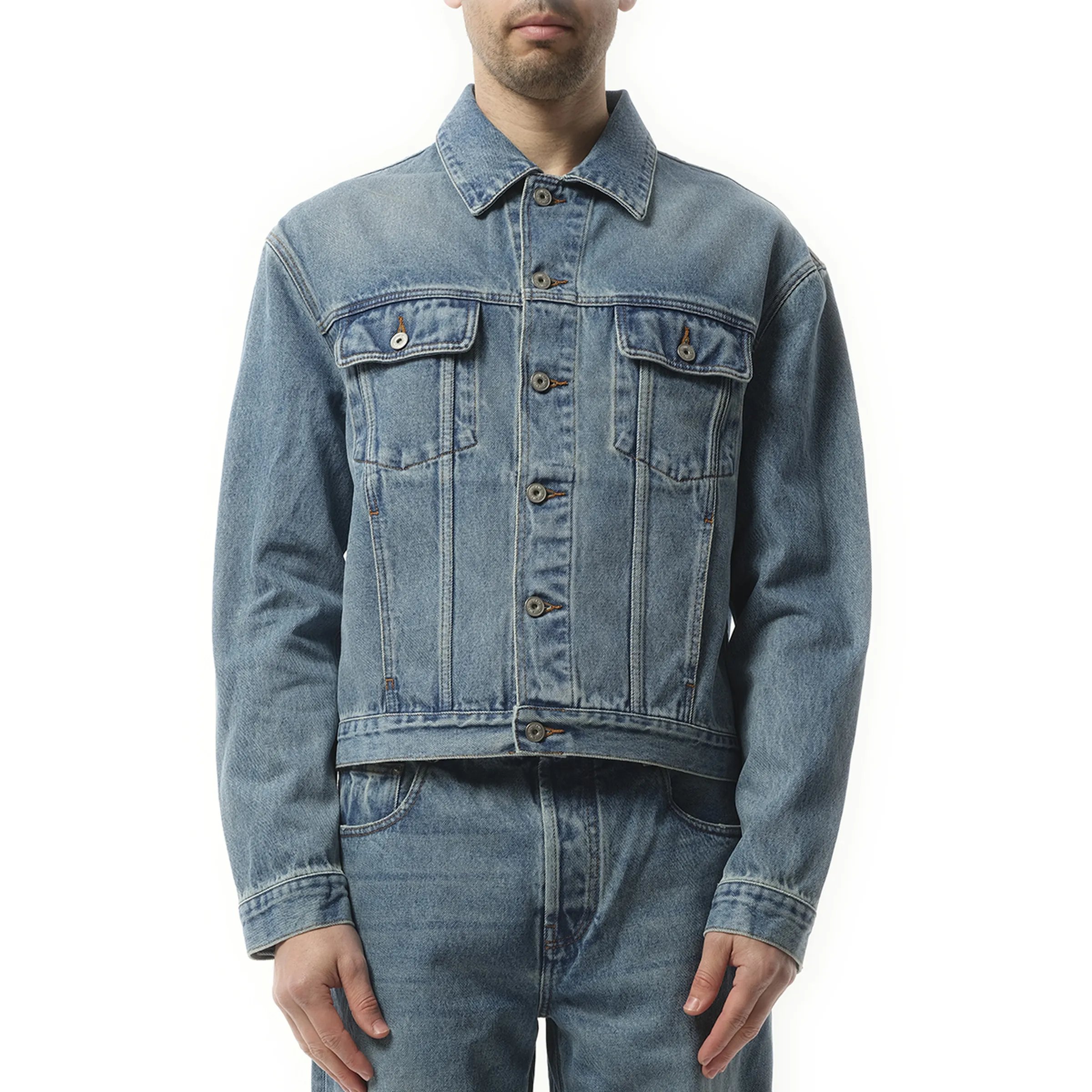 La Veste Denim in Blue/Tabac sold by MARAIS