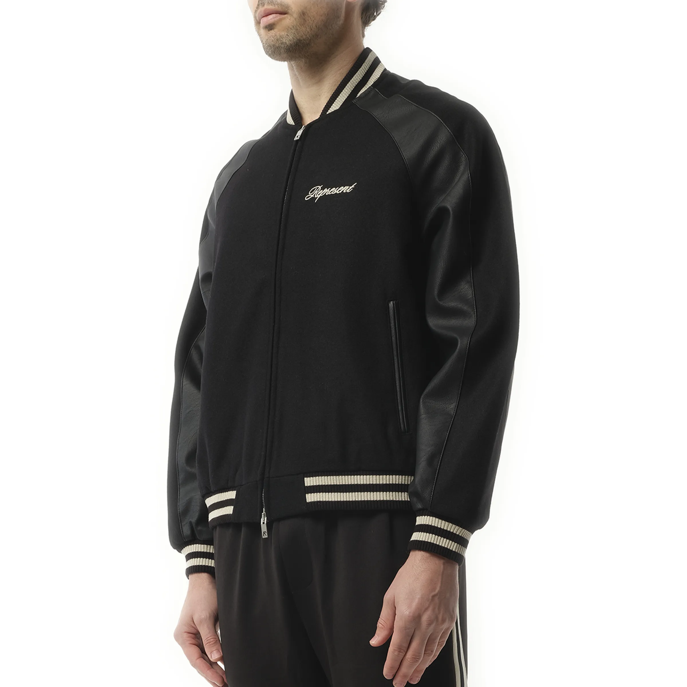 Raglan Varsity Jacket in Black sold by MARAIS product image thumbnail 5