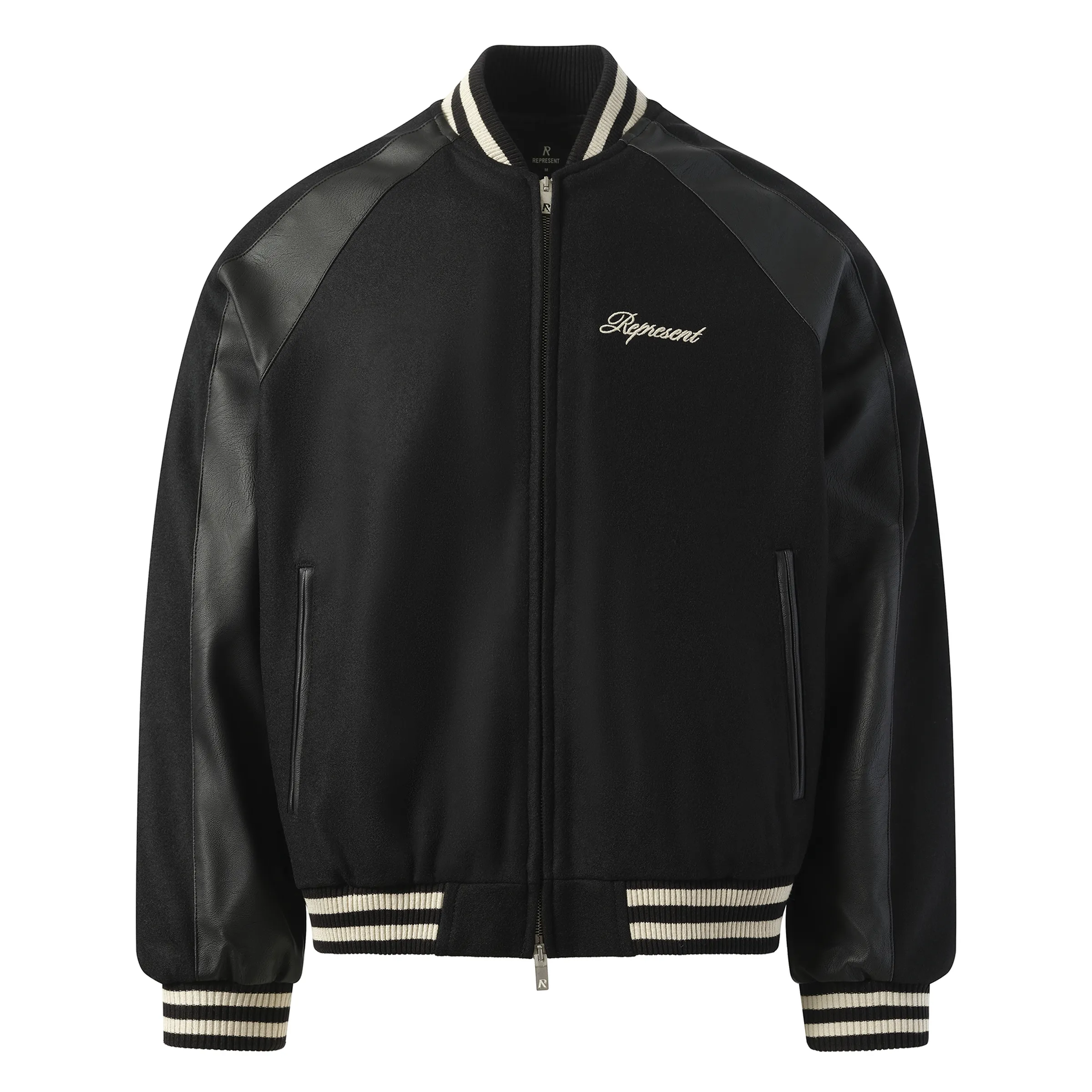 Raglan Varsity Jacket in Black sold by MARAIS product image thumbnail 2