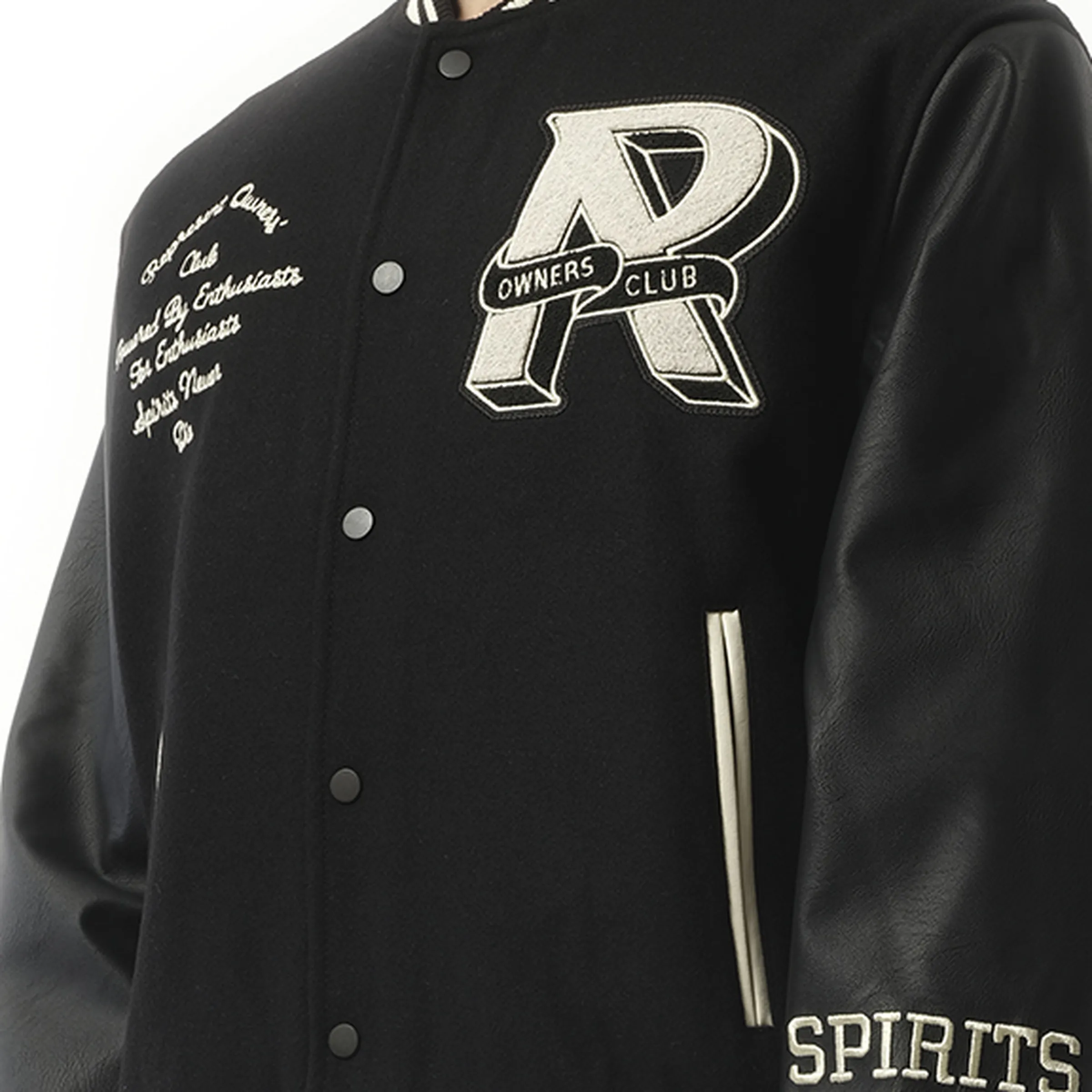 Owners Club Varsity Jacket in Black sold by MARAIS product image thumbnail 3