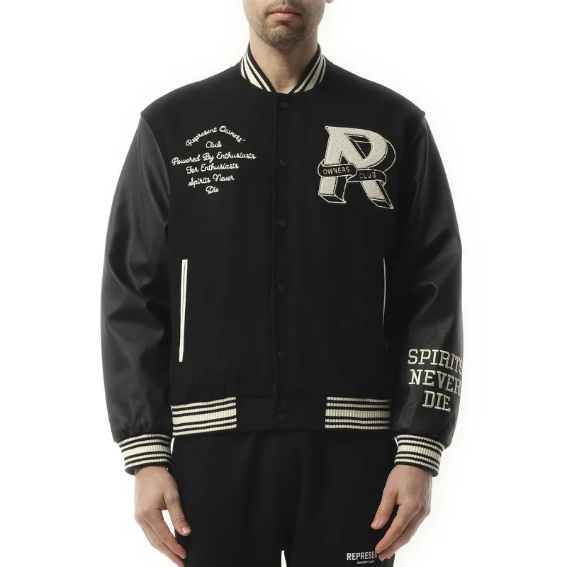 Owners Club Varsity Jacket in Black sold by MARAIS