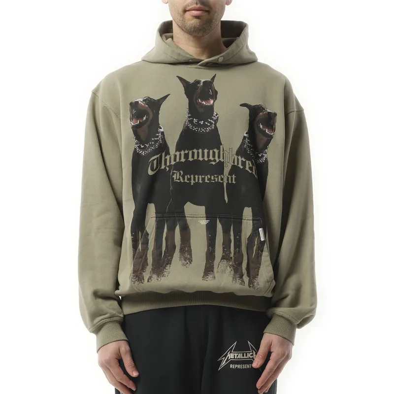 Thoroughbred Hoodie in Khaki sold by MARAIS