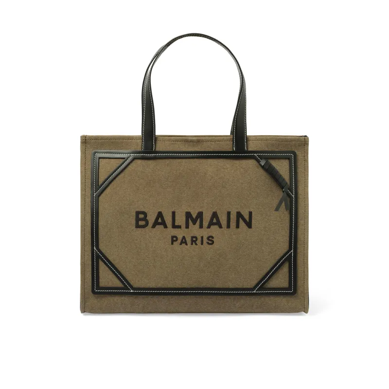 B-Army Medium Canvas Shopper Bag in Khaki/Black sold by MARAIS