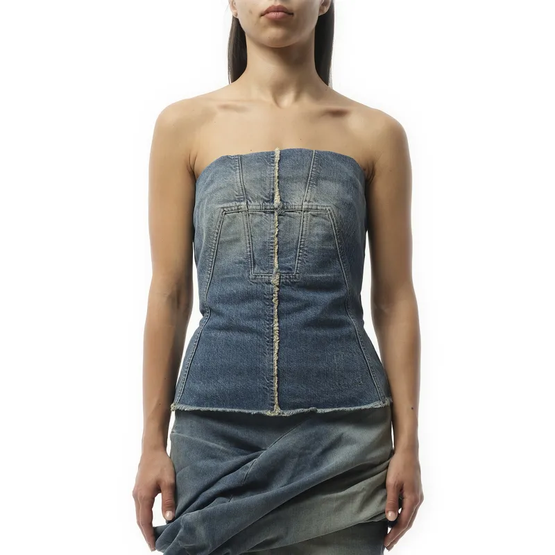 Bustier Top in Washed Indigo sold by MARAIS