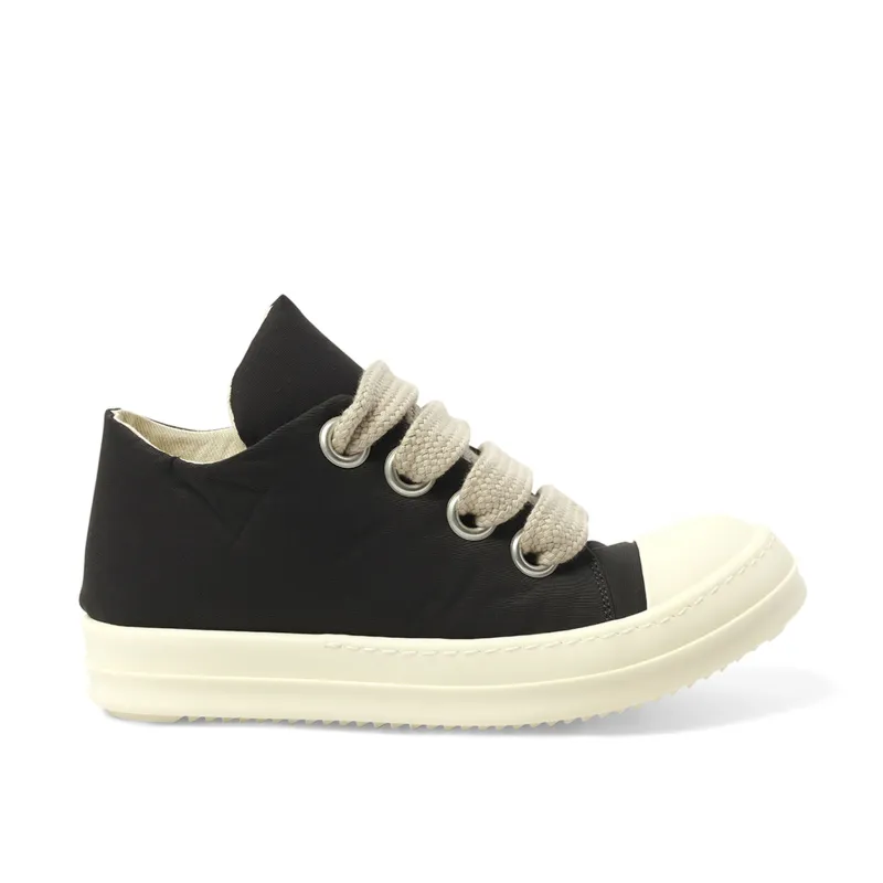 Jumbo Lace Puffer Low Sneaks in Black/Milk sold by MARAIS