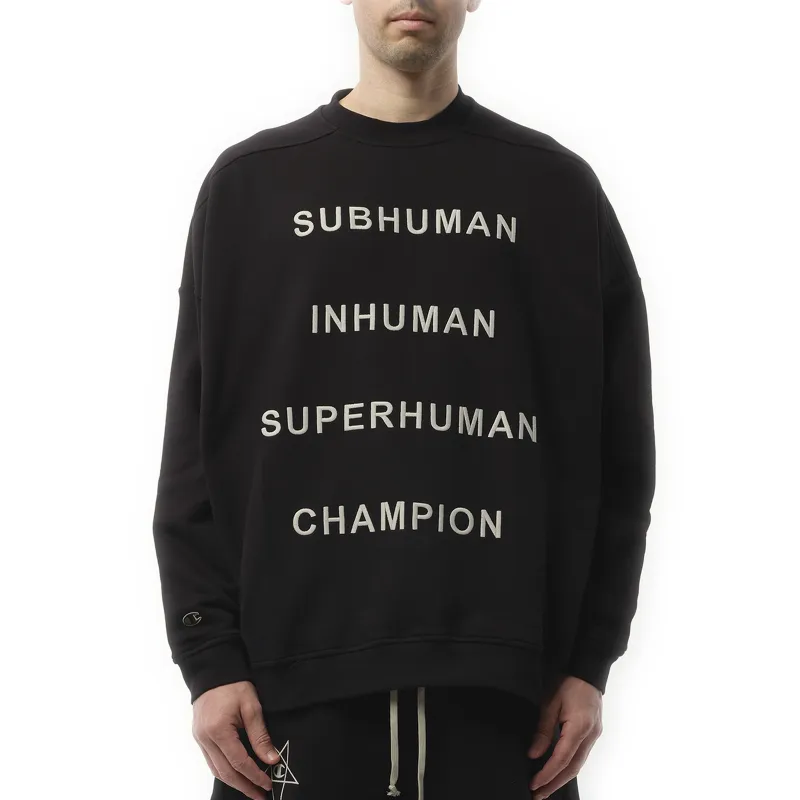 Champion x DRKSHDW Jumbo Sweatshirt in Black sold by MARAIS