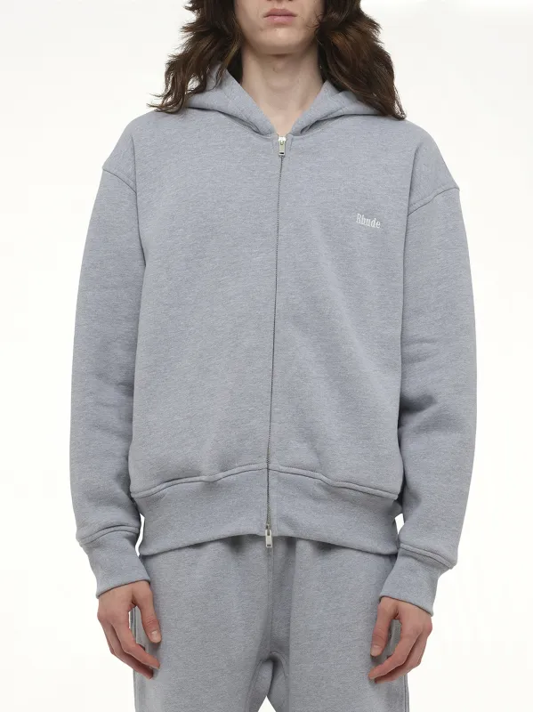 Classique Full-Zip Hoodie in Heather Gray sold by MARAIS