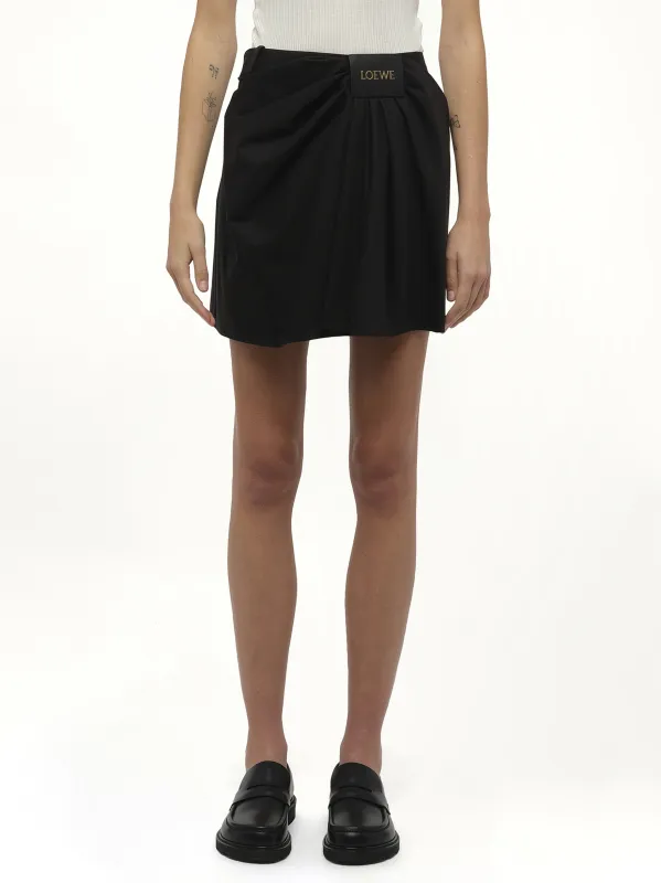Draped Skirt in Black made by Loewe