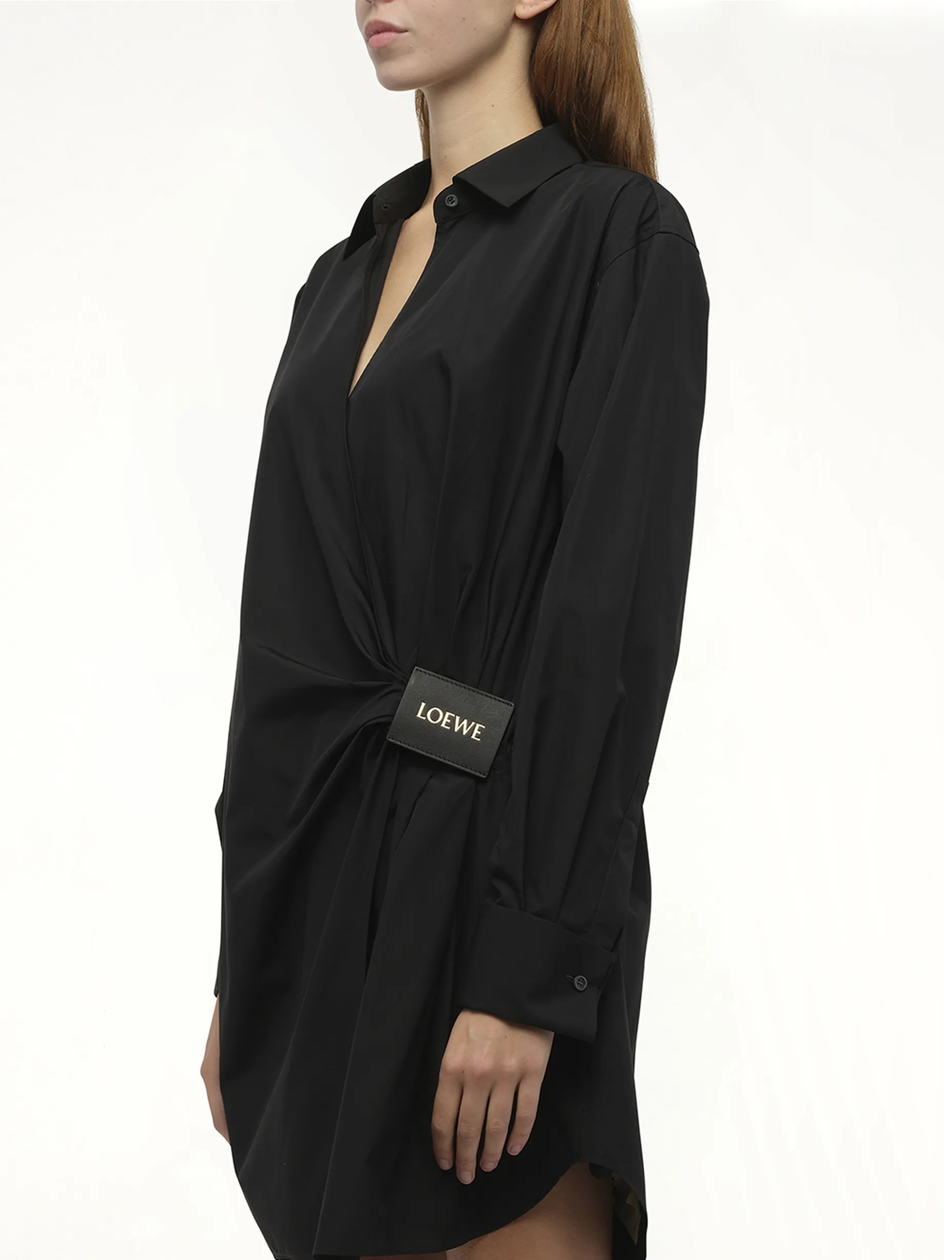 Draped Shirt Dress in Black sold by MARAIS product image thumbnail 5