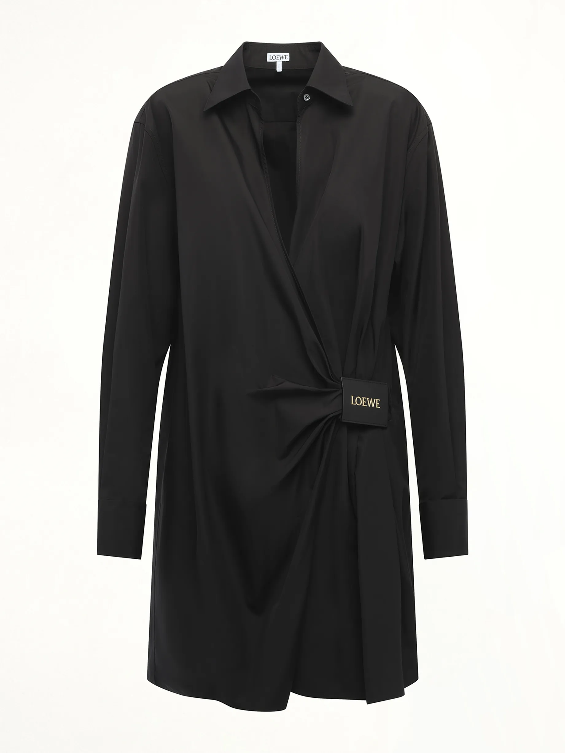 Draped Shirt Dress in Black sold by MARAIS product image thumbnail 2